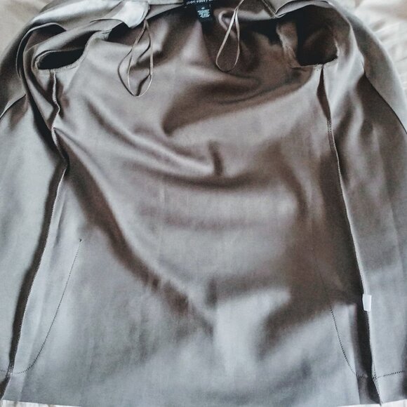 Joan Vass Grey Faux Leather Suede Raw Edge Open Jacket XS - Picture 3 of 6